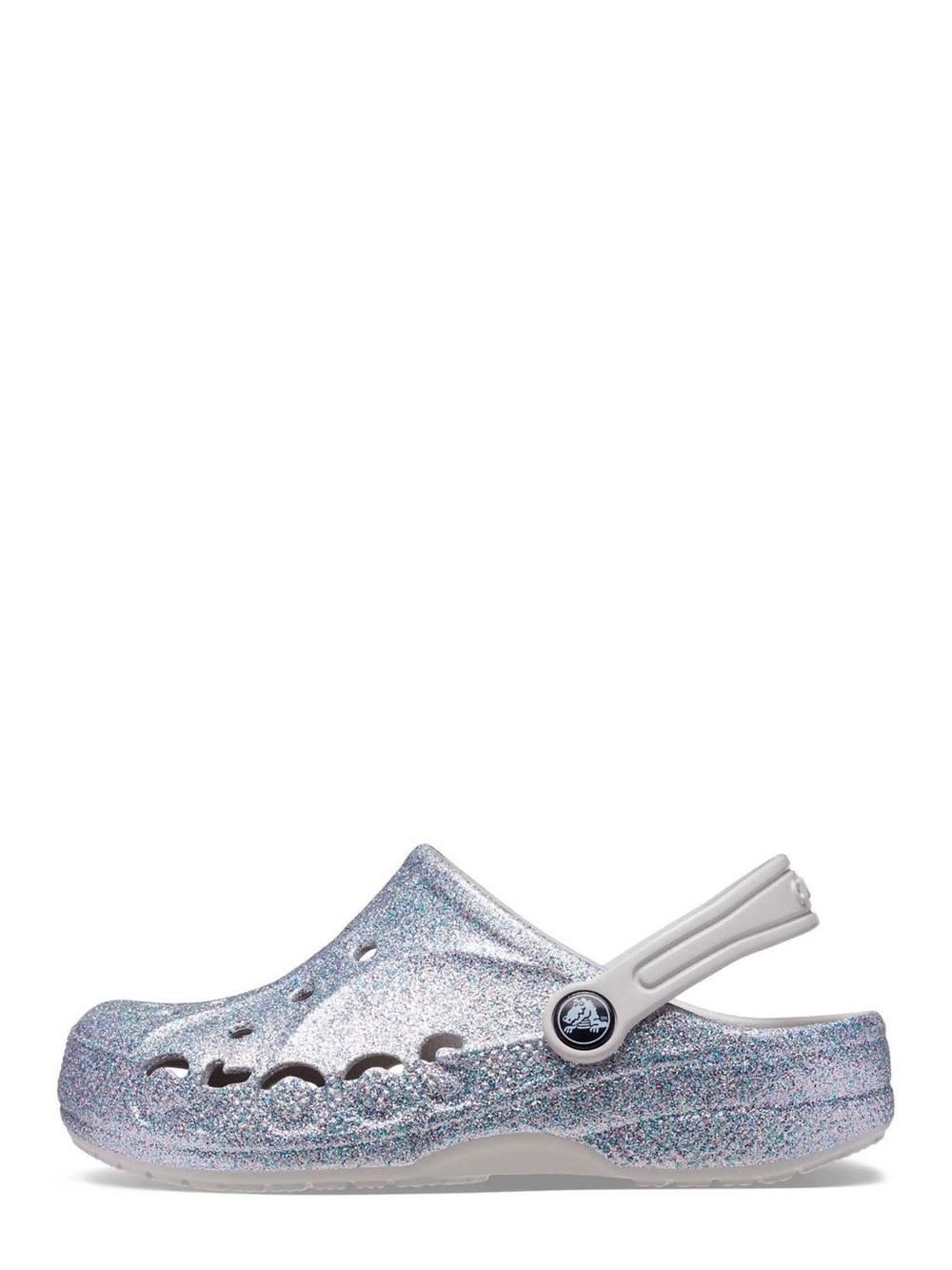 Crocs Kids Classic Glitter Clog — Silver Glitter